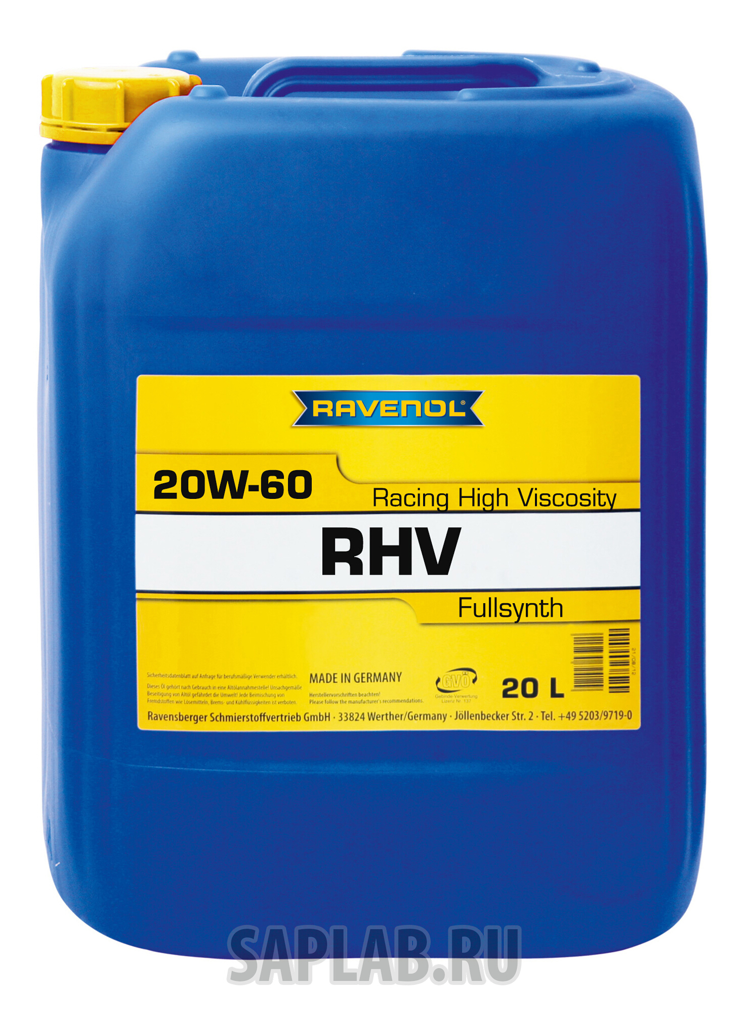 Купить RAVENOL 4014835848979 Моторное масло Ravenol RHV Racing High Viscosity SAE 20W-60 20л