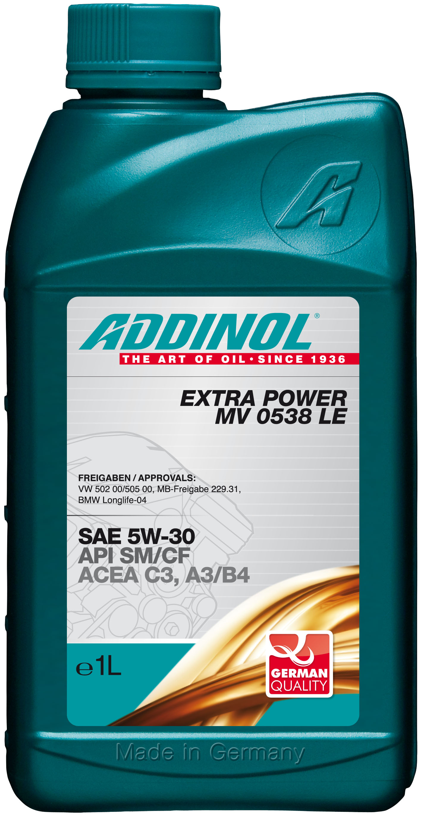 Купить запчасть ADDINOL - 4014766072191 Моторное масло Addinol Extra Power MV 0538 LE 5W-30 1л